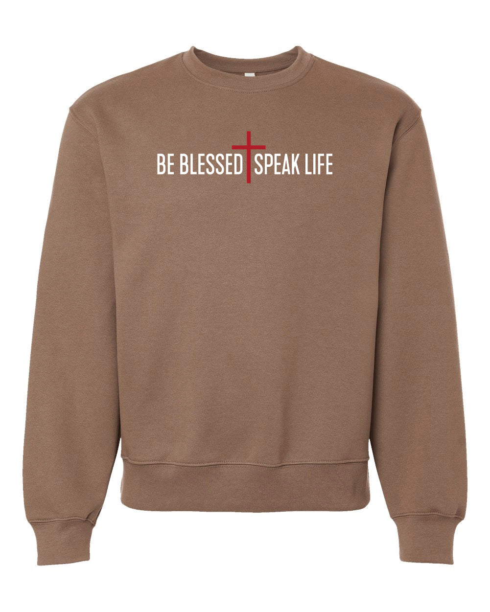 Be Blessed Speak Life Signature Crew Sweatshirt - Vintage Brown