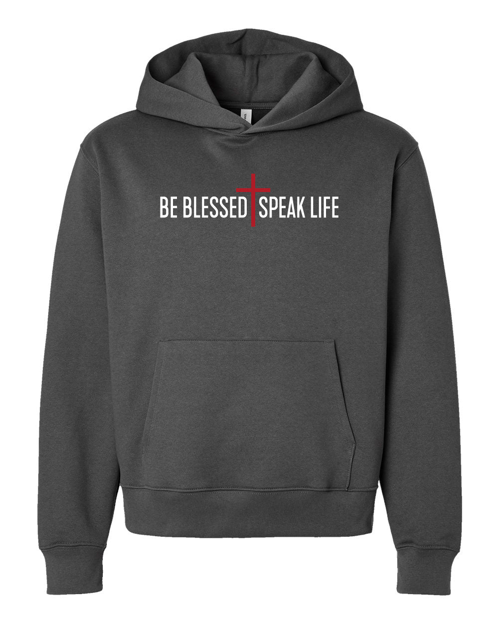 Be Blessed Speak Life Signature Hoodie - Asphalt