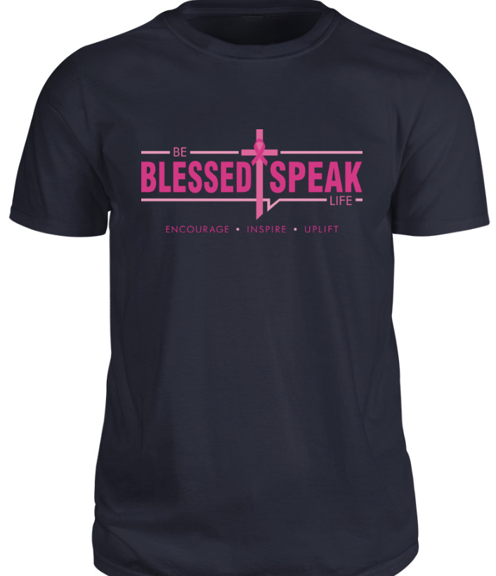 Mission Statement Tee - Breast Cancer Awareness Navy