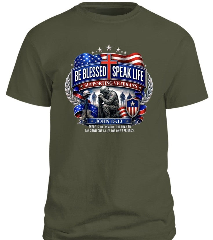 Veterans Tee - Military Green John 15:13