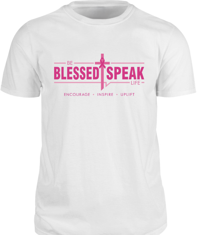 Mission Statement Tee - Breast Cancer Awareness White