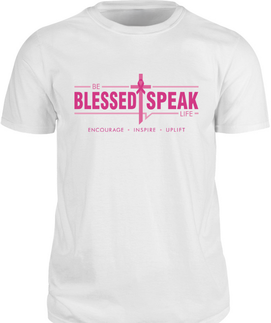 Mission Statement Tee - Breast Cancer Awareness White