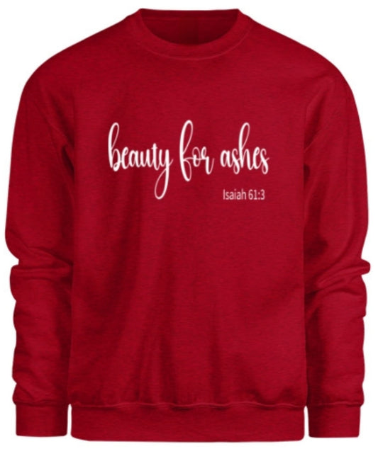 Beauty for Ashes Sweatshirt - Heather Red
