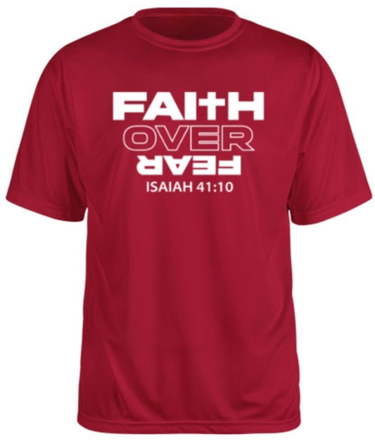 Faith Over Fear - Cardinal - Performance T-shirt