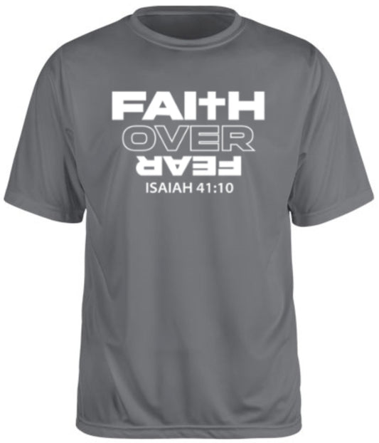 Faith Over Fear - Iron Grey - Performance T-shirt