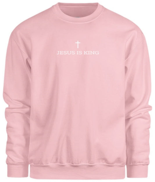 JESUS IS KING Sweatshirt - Pink