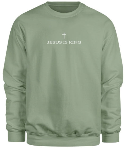 JESUS IS KING Sweatshirt - Sage