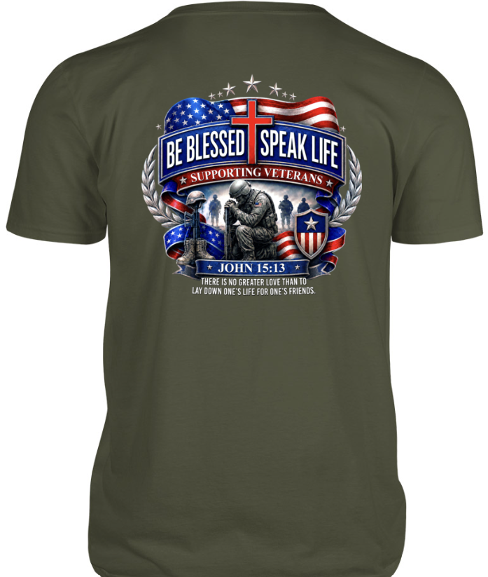 Veterans Tee - Military Green John 15:13