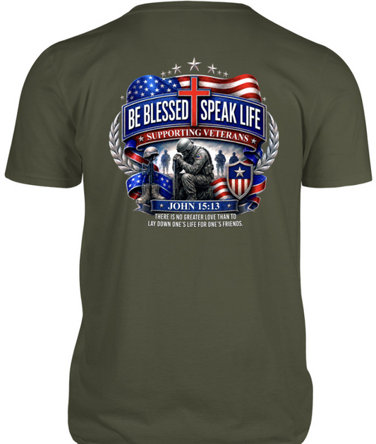 Veterans Tee - Military Green John 15:13