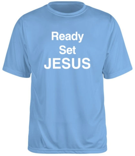 Ready Set Jesus - Carolina Blue - Performance T-shirt