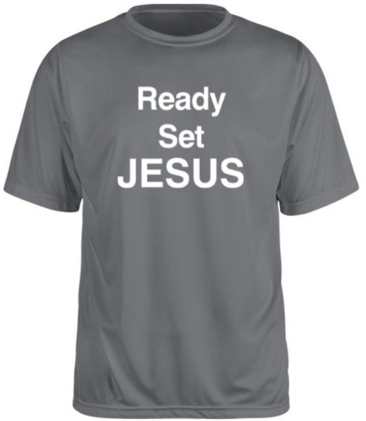 Ready Set Jesus - Iron Grey - Performance T-shirt